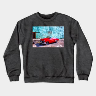 Red Car In Havana Crewneck Sweatshirt